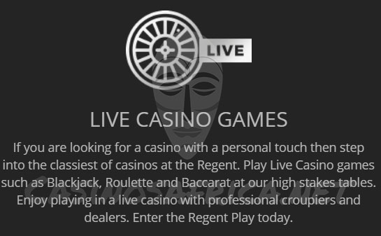 Live Regent Play Casino games
