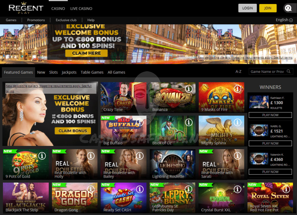 Official Regent Play Casino site