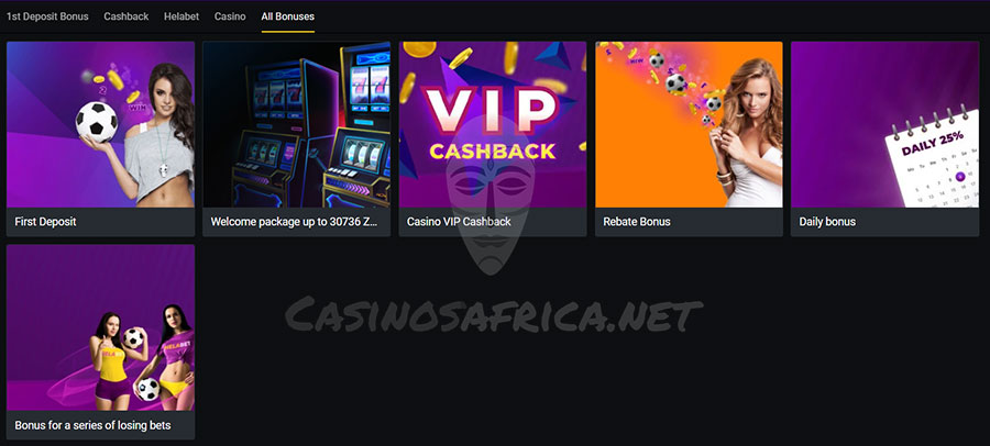 Bonuses and offers at Helabet online casino
