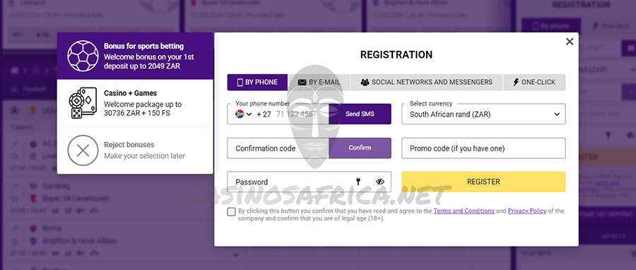 Helabet online casino registration process